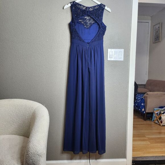 Lulus Navy Blue So Far Gown Maxi Dress - Picture 3 of 8